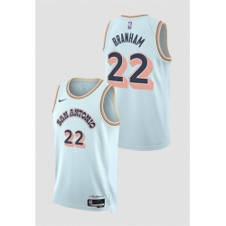 Men San Antonio Spurs 22 Malaki Branham Light Blue 2024 25 City Edition Stitched Basketball Jersey