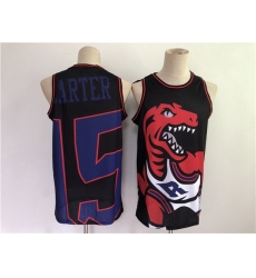 Men Men Toronto Raptors 15 Vince Carter Black Big Face Throwback Stitched Jersey