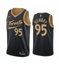 Men Nike Toronto Raptors 95 DeAndre 27 Bembry Black NBA Swingman 2020 21 City Edition Jersey