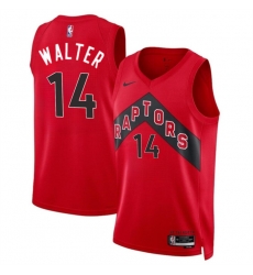 Men Toronto Raptors 14 Ja u2019Kobe Walter Red 2024 Draft Icon Edition Stitched Basketball Jersey