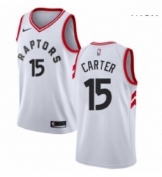 Mens Nike Toronto Raptors 15 Vince Carter Swingman White NBA Jersey Association Edition