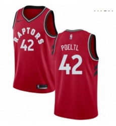 Mens Nike Toronto Raptors 42 Jakob Poeltl Swingman Red Road NBA Jersey Icon Edition