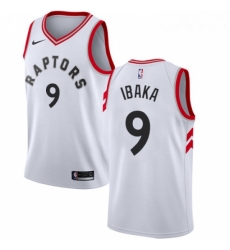 Mens Nike Toronto Raptors 9 Serge Ibaka Authentic White NBA Jersey Association Edition