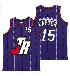 Raptors 15 Vince Carter Purple Big White TR Logo Retro Jersey