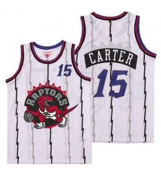 Raptors 15 Vince Carter White Big Gray Red Logo Retro Jersey0