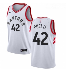 Womens Nike Toronto Raptors 42 Jakob Poeltl Swingman White NBA Jersey Association Edition