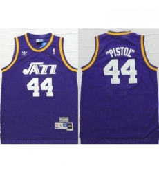 Jazz 44 Pete Maravich Purple Pistol Soul Swingman Stitched NBA Jersey