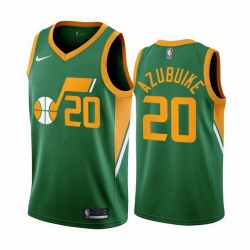 Men Utah Jazz 20 Udoka Azubuike Green NBA Swingman 2020 21 Earned Edition Jersey