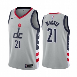 Men Nike Washington Wizards 21 Moritz Wagner Gray NBA Swingman 2020 21 City Edition Jersey