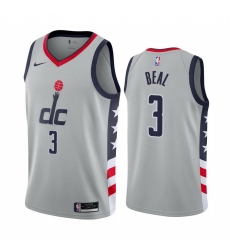 Men Nike Washington Wizards 3 Bradley Beal Gray NBA Swingman 2020 21 City Edition Jersey