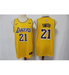 Lakers 21 J R  Smith Yellow Nike Swingman Jersey