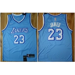 Lakers 23 Lebron James Light Blue Nike Swingman Jersey