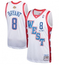 Men Lakers 8 Kobe Bryant White Throwback All Star Jersey