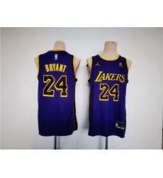 Men Los Angeles Lakers 24 Kobe Bryant Purple Stitched Basketball Jersey