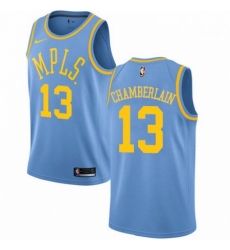 Mens Nike Los Angeles Lakers 13 Wilt Chamberlain Authentic Blue Hardwood Classics NBA Jersey