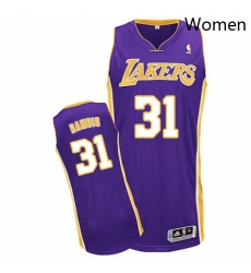 Womens Adidas Los Angeles Lakers 31 Kurt Rambis Authentic Purple Road NBA Jersey