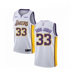 Womens Los Angeles Lakers 33 Kareem Abdul Jabbar Authentic White Basketball Jersey Association Edition