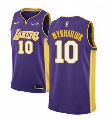 Womens Nike Los Angeles Lakers 10 Sviatoslav Mykhailiuk Swingman Purple NBA Jersey Statement Edition 