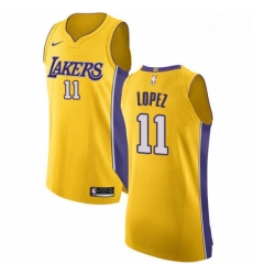 Womens Nike Los Angeles Lakers 11 Brook Lopez Authentic Gold Home NBA Jersey Icon Edition 