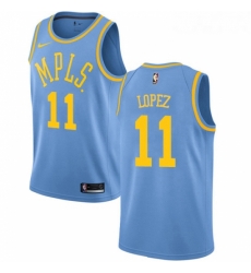 Womens Nike Los Angeles Lakers 11 Brook Lopez Swingman Blue Hardwood Classics NBA Jersey 