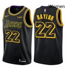 Womens Nike Los Angeles Lakers 22 Elgin Baylor Swingman Black NBA Jersey City Edition