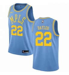 Womens Nike Los Angeles Lakers 22 Elgin Baylor Swingman Blue Hardwood Classics NBA Jersey