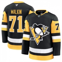 Men Pittsburgh Penguins 71 Evgeni Malkin Black 2024 25 Home Stitched Hockey Jersey