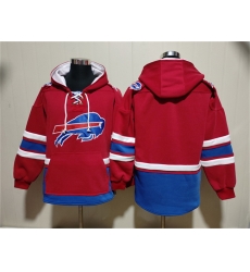 Men Buffalo Bills Blank Red Ageless Must Have Lace Up Pullover Hoodie