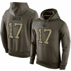 NFL Nike Indianapolis Colts 17 Kamar Aiken Green Salute To Service Mens Pullover Hoodie