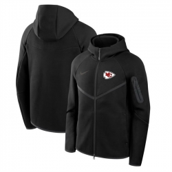 Men Kansas City Chiefs Black Tech Fleece Full Zip Windrunner Hoodie