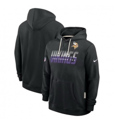 Men Minnesota Vikings Black Sideline Standard Issue Top Prospect Dri FIT Hoodie Men Minnesota Vikings Black Sideline Standard Issue Top Prospect Dri FIT Hoodie