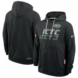 Men New York Jets Black Sideline Standard Issue Top Prospect Dri FIT Hoodie