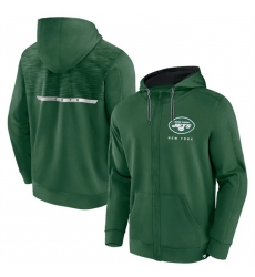 Men New York Jets Green Defender Evo Full Zip Hoodie