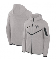 Men New York Jets Grey Tech Fleece Windrunner Full Zip Hoodie