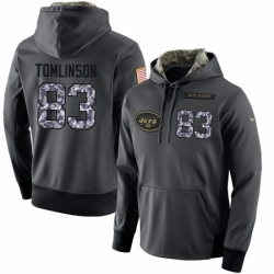 NFL Mens Nike New York Jets 83 Eric Tomlinson Stitched Black Anthracite Salute to Service Player Performance Hoodie