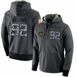 NFL Mens Nike New York Jets 92 Leonard Williams Elite Stitched Black Anthracite Salute to Service Player Performance Hoodie