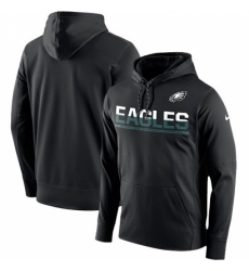 NFL Mens Philadelphia Eagles Nike Black Sideline Circuit Pullover Performance Hoodie