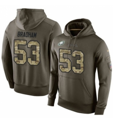 NFL Nike Philadelphia Eagles 53 Nigel Bradham Green Salute To Service Mens Pullover Hoodie