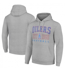 Men Tennessee Titans Grey Throwback Logo Pullover Hoodie
