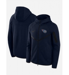 Men Tennessee Titans Navy Tech Fleece Full Zip Windrunner Hoodie
