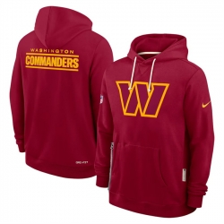 Men Washington Commanders Maroon Sideline Standard Issue Initial Home Dri FIT Pullover Hoodie