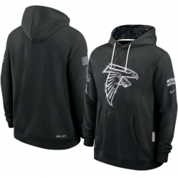 Men Atlanta Falcons Black 2026 Salute to Service Sideline Dri FIT Pullover Hoodie
