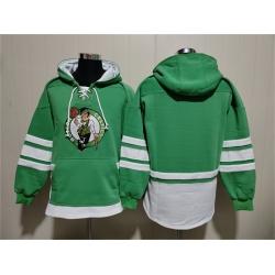 Men Boston Celtics Blank Green Lace Up Pullover Hoodie