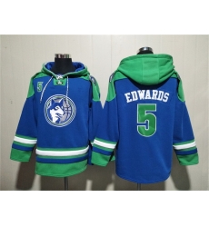 Men Minnesota Timberwolves 5 Anthony Edwards Royal Lace Up Pullover Hoodie Men Minnesota Timberwolves 5 Anthony Edwards Royal Lace Up Pullover Hoodie