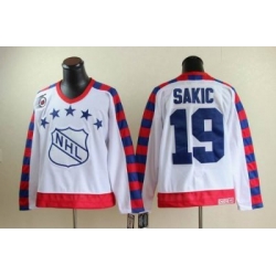 Quebec Nordiques #19 JOE SAKIC all star 75th Anniversary white CCM Jersey