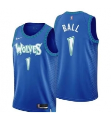 Men Minnesota Timberwolves  1 Lamelo Ball Blue Stitched jersey