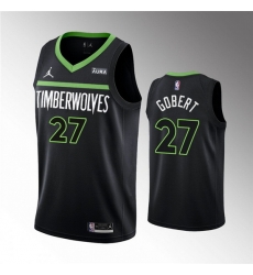 Men Minnesota Timberwolves 27 Rudy Gobert Black Statement Edition Stitched Jersey