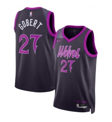 Men Minnesota Timberwolves 27 Rudy Gobert Purple 2025 26 City Edition Stitched Jersey
