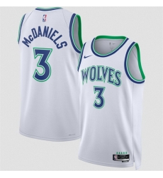 Men Minnesota Timberwolves  3 Jaden McDaniels White 2026 27 Association Edition Stitched Basketball Jersey