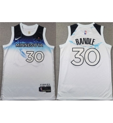 Men Minnesota Timberwolves 30 Julius Randle White 2024 City Edition Stitched Jersey